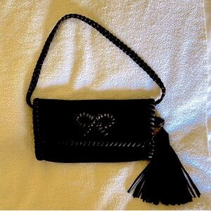Anya Hindmarch Vintage Rare Edition Dark Brown Suede Mini Hand/Shoulder Bag EUC